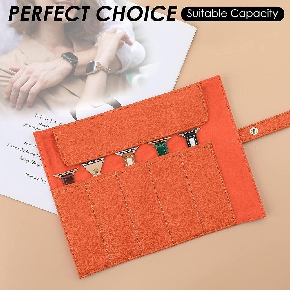 Túi Da PU Cuộn Đựng Đồng Hồ Đeo Tay Chống Thấm Nước Tiện Dụng Ốp