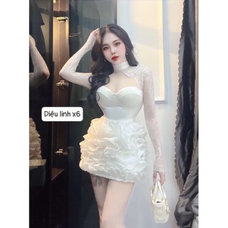 Đầm umi ren phối tơ 0523