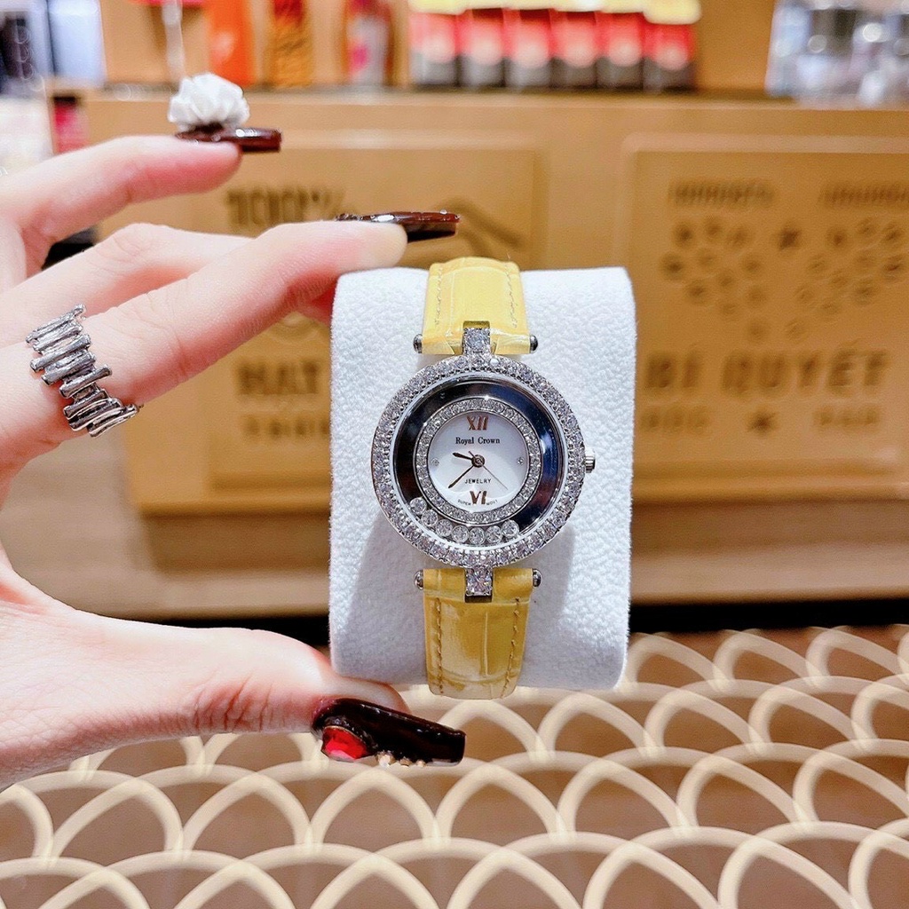 Đồng hồ nữ Royal Crown dây da cao cấp - Bảo hành 12 tháng