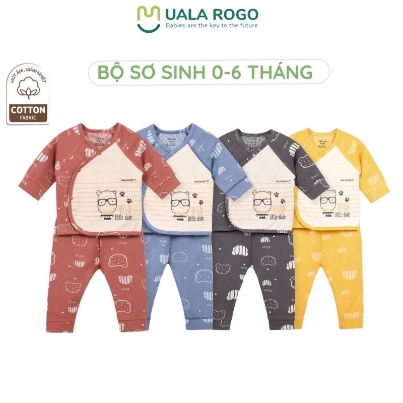 Uala Rogo - Bộ sơ sinh nỉ dày ấm họa tiết cho bé trai/bé gái