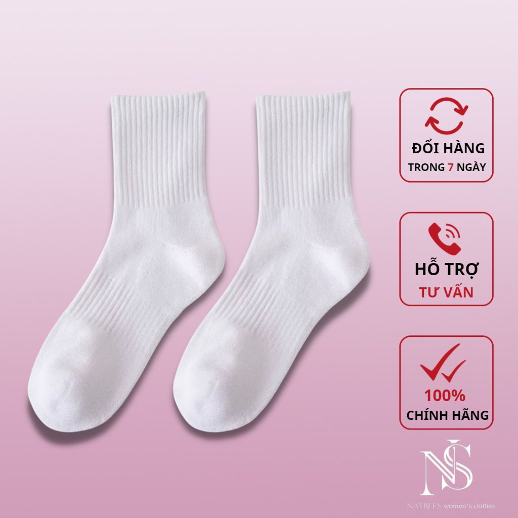Tất Cổ Cao Nam Nữ NATREES tất cao cổ mềm mại thấm hút mồ hôi và chống hôi chân cực tốt