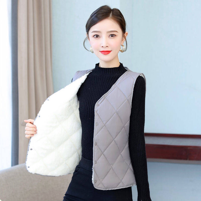 Áo gi lê cotton lông vũ thu đông áo vest ôm sát lót bên trong giữ ấm mặc bên trong mẫu ngắn tôn dáng mỏng nhẹ