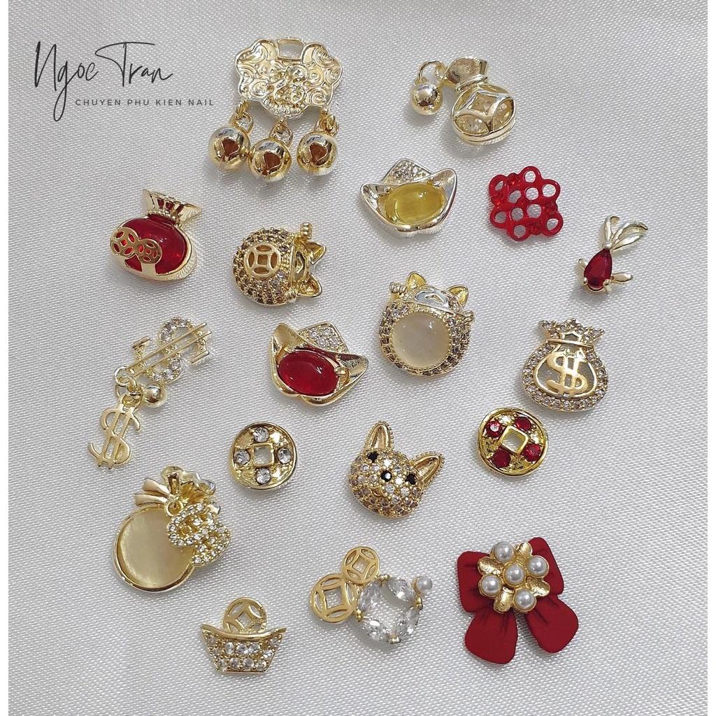 Charm Tết 2023 Cao Cấp Đính Móng | Mèo Thần Tài & Mèo May Mắn