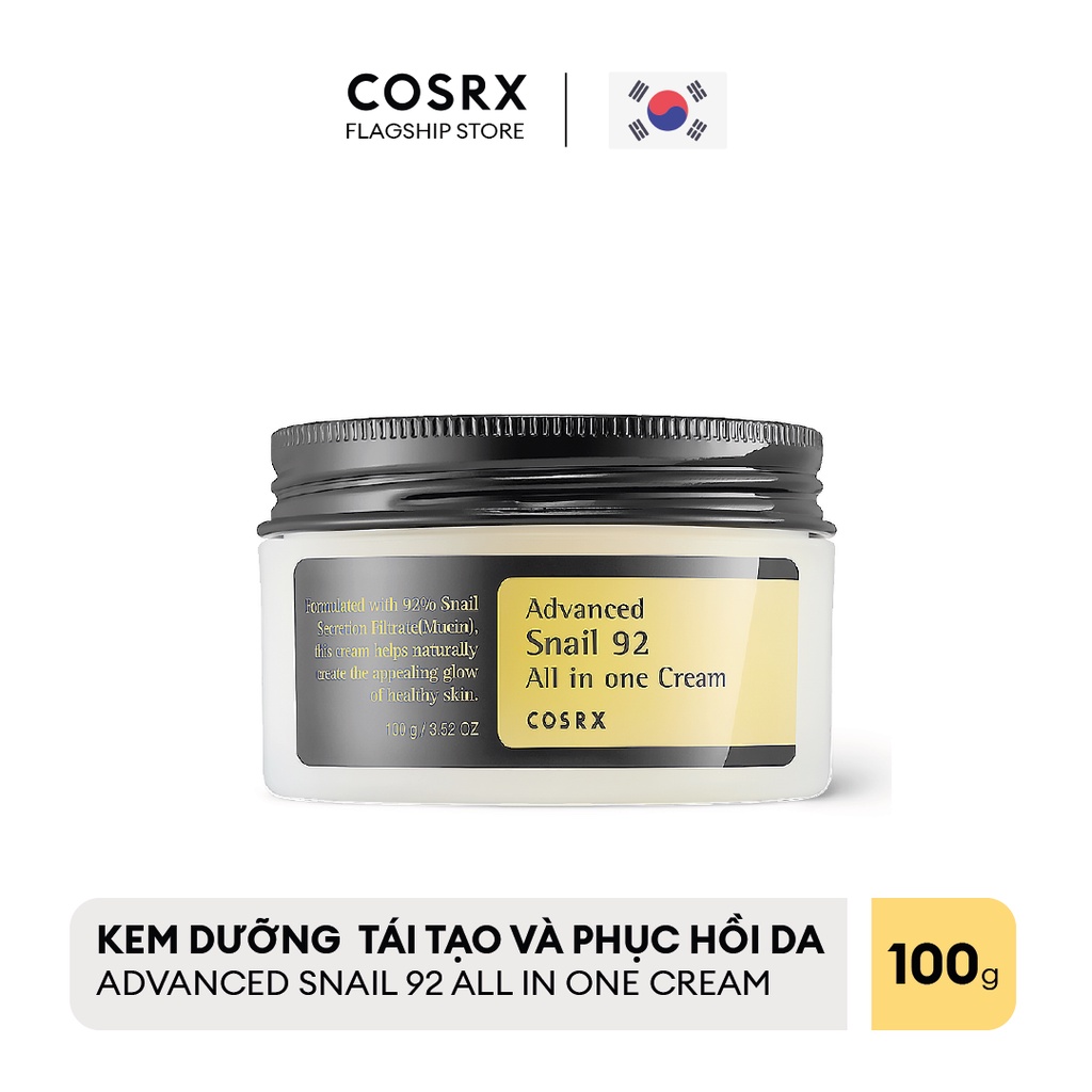 Kem Dưỡng Ẩm Tái Tạo và Phục Hồi Da (92% Ốc Sên) COSRX Advanced Snail 92 All in one Cream 100g