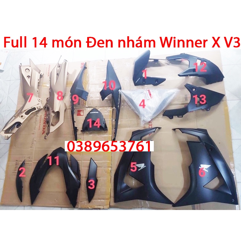 Dàn áo Winner X 2022/ Winner V3 Đen Nhám (Full bộ)