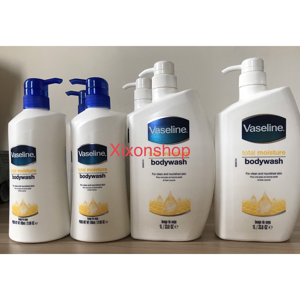 Sữa tắm dưỡng ẩm cho làn da khô Vaseline Total Moisture Body Wash 650ml của Mỹ