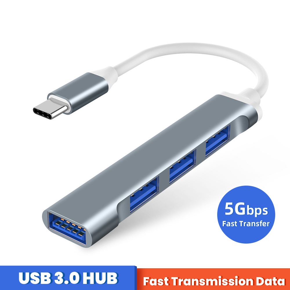 Bộ Chia 4 Cổng USB 3.0 Type C Sang USB OTG Cho Macbook 13 Pro Air PC