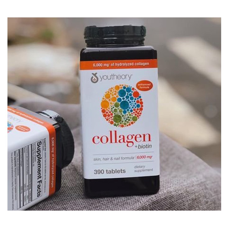 Viên Uống Collagen Youtheory Type 1 2 & 3 Của Mỹ 390 Viên - Kéo dài tuổi thanh xuân