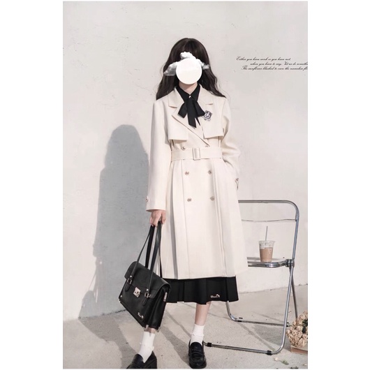 YAS0086-Set áo váy JK dáng dài sinh viên đại học