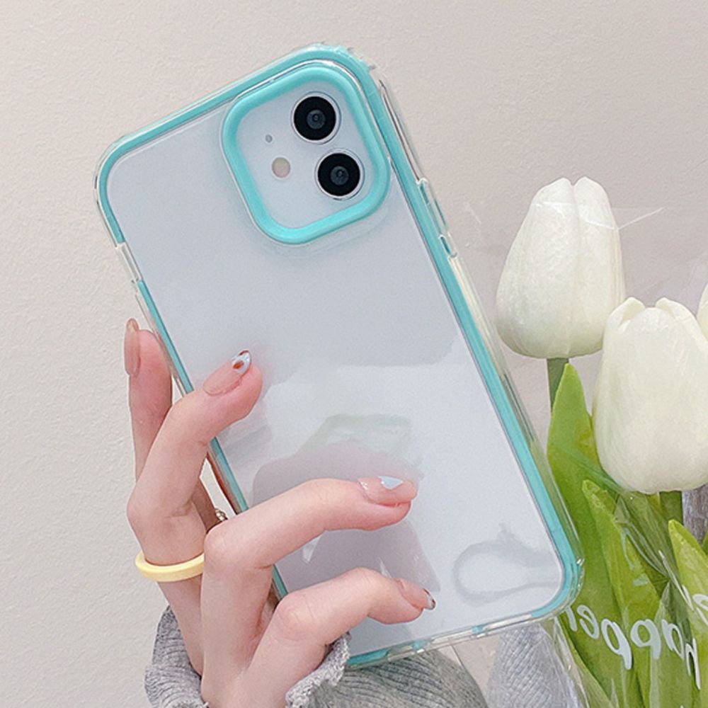 Ốp Điện Thoại TPU Mềm Bo Viền 3 Trong 1 Màu Macaron Chống Vỡ Cho IPhone 14 13 12 11 Pro Max X Xs XR 8 7 Plus