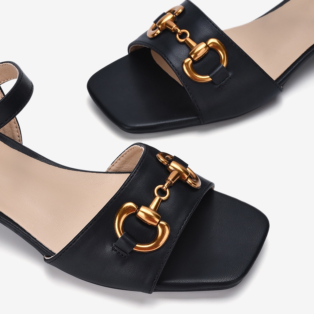 Giày sandal cao gót Zucia khóa kim loại mạ vàng gót trụ cao 4cm - STH37