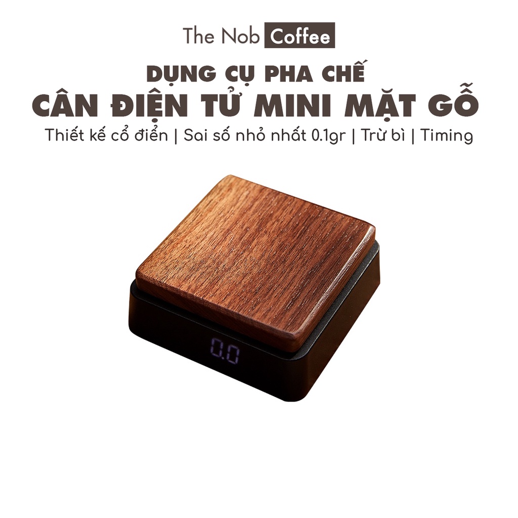 Cân điện tử mini mặt gỗ pha chế cà phê