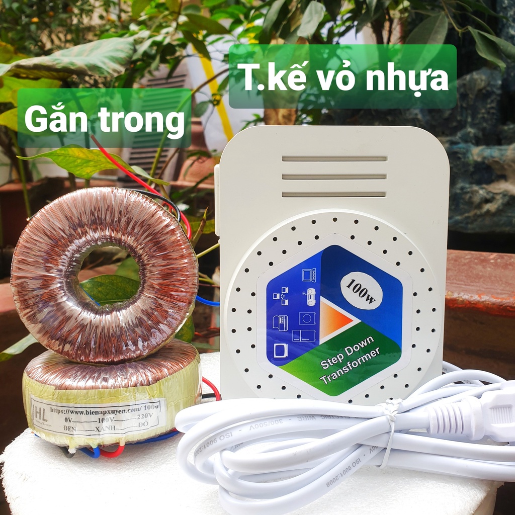 (60w-250w) Đổi nguồn xuyến gắn trong 220V sang 100V 110V quạt Nhật, lọc không khí, biến áp đổi điện 100v 110v Hợp Long