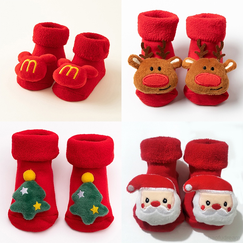Vớ Cotton Lông Cừu Dày Dặn Thoải Mái Chống Trượt Cho Bé