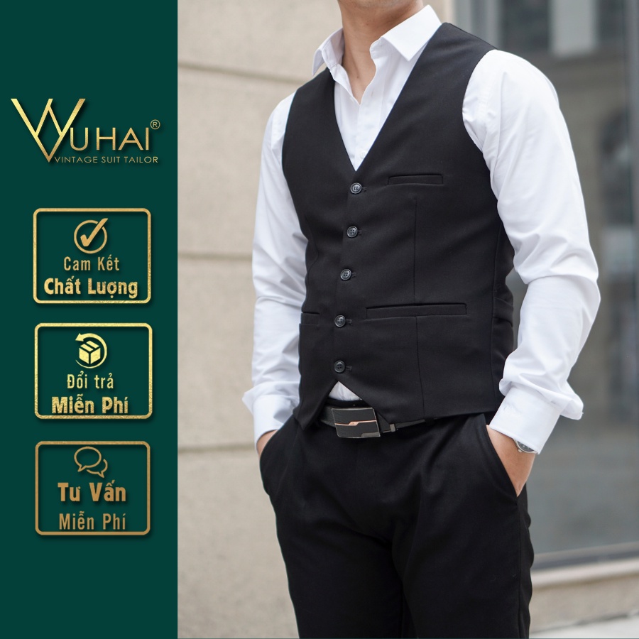 Bộ Suit Tuxedo Màu Đen Dáng 1 Cúc, Vest Nam Đẹp Mặc Ngày Cưới Và Các Dịp Trọng Đại Chất Liệu Chéo Hàn Cao Cấp-Vũ Hải