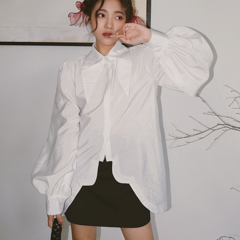 Áo sơ mi trắng cổ kép INTO.EIGHT thiết kế (Dollish Shirt)