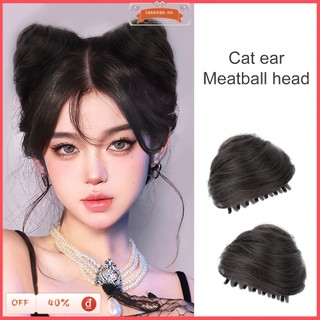 Thanh toán khi nhận hàng búi tóc tổng hợp búi tóc thẳng màu nâu đen kẹp búi tóc kẹp tóc nối cho nữ búi tai mèo