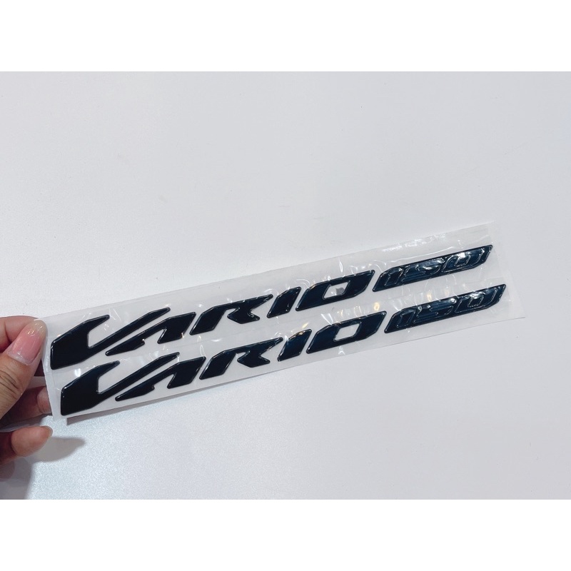 Bộ tem chữ Vario 150 đen mẫu mới kèm cánh chim honda, hàng cao cấp