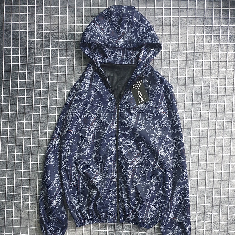 JACKET DÙ - ÁO KHOÁC GIÓ CÓ MŨ HỌA TIẾT KURIK