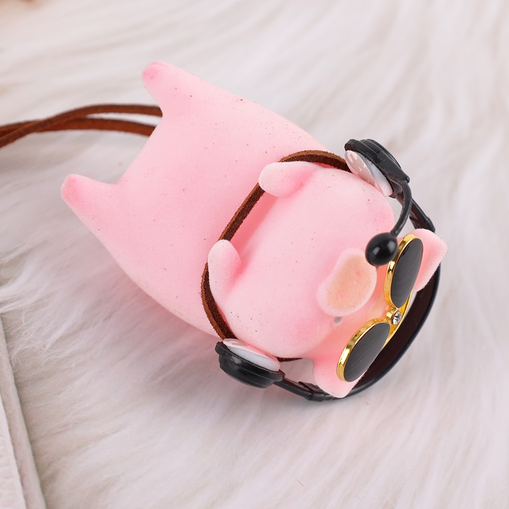 Mặt Dây Chuyền Hình Chú Heo Hồng Dễ Thương Trang Trí Kính Chiếu Hậu Xe Hơi