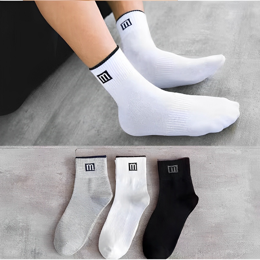 Tất nam cotton cao cấp co dãn chóng mòn, Vớ nam thể thao co dãn bền bỉ mềm mại T3480