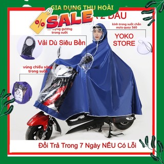 Áo mưa phản quang có kính 2 đầu, áo mưa phản quang thành nam loại 2 đầu vải dù chống rách có kính che mặt cao cấp