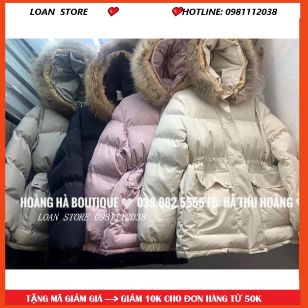 ÁO PHAO NỮ DÁNG SUÔNG RỘNG_ÁO KHOÁC PHAO RÚT EO DÁNG DÀI