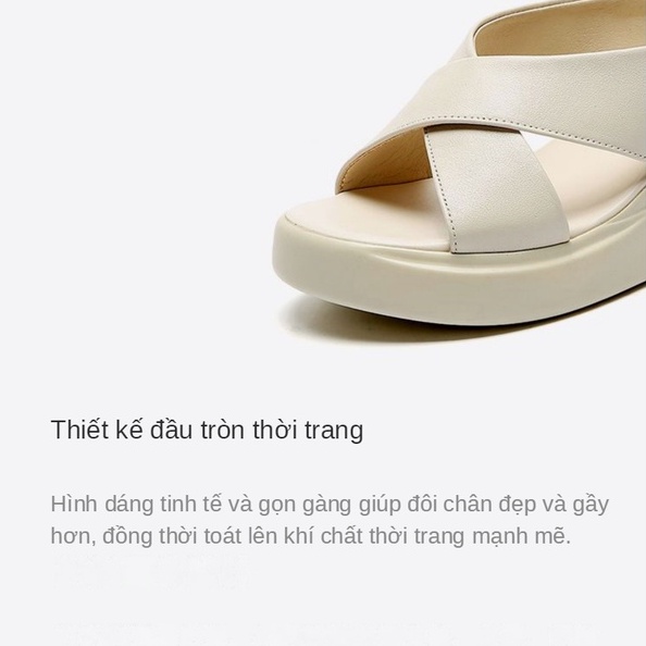 Sandal Cao Gót Hở Ngón Đế Xuồng Dày Phong Cách