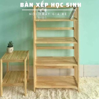kệ sách gổ tự nhiên 4 tầng rộng 65cm
