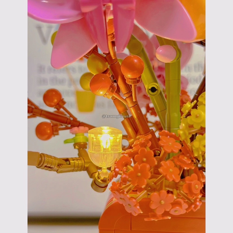 Đồ chơi lắp ráp Hộp Nhạc Cây Quất Sembo kèm đèn led quả hồng ngày Tết quà tặng mùa Tết năm mới nhất 2023 Nonlego blocks