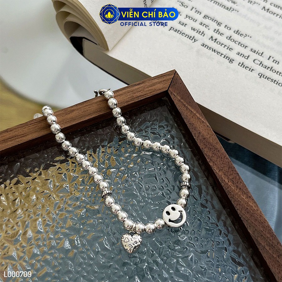Lắc tay bạc nữ bi mặt cười trái tim Love chất liệu bạc 925 thời trang phụ kiện trang sức Viễn Chí Bảo L000709