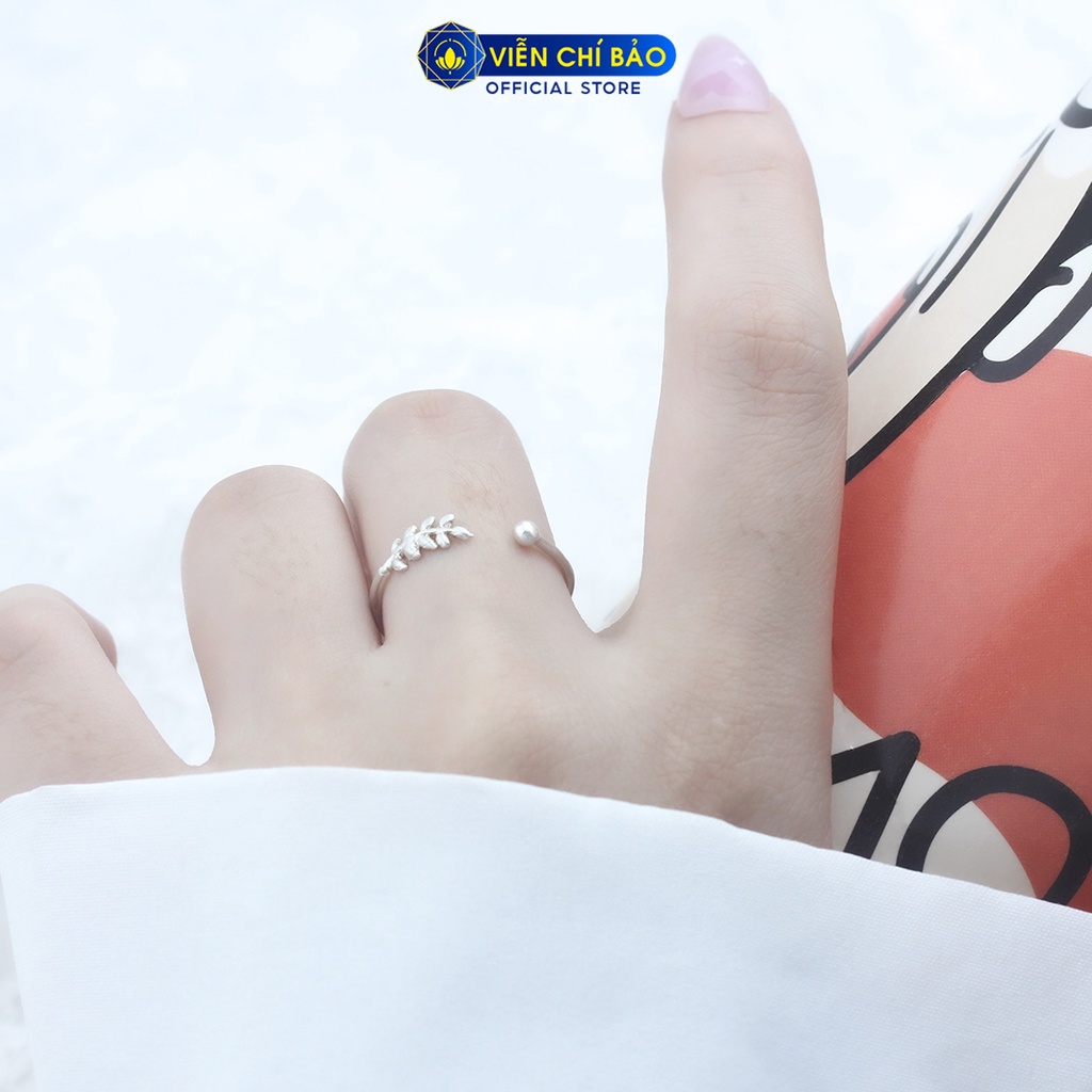 Nhẫn bạc họa tiết Lá cây chất liệu bạc 925 thời trang phụ kiện trang sức nữ Viễn Chí Bảo N400336