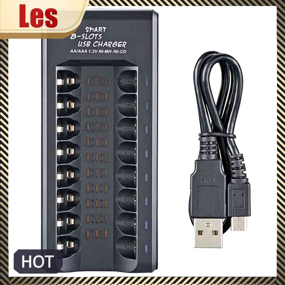 Bộ Sạc Pin AA / AAA Ni-MH / Ni-Cd 8 Khe Cắm USB 1.2V