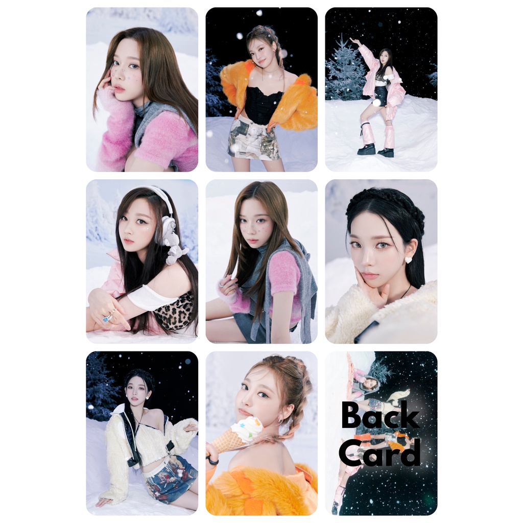 Set 8 card giấy bo góc in 2 mặt ảnh nhóm A e s p a - 2022 Winter S M T O W N : S M C U P A L A C E