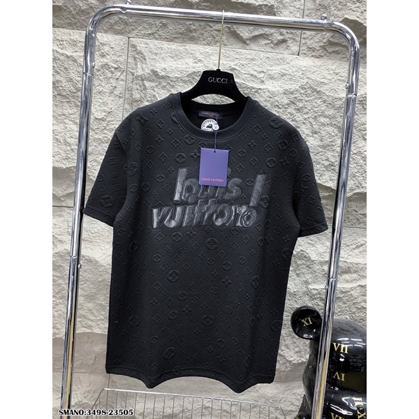 Áo phông LV nam thêu logo ở cổ cực đẹp -Áo phông nam thấm hút mồ hôi