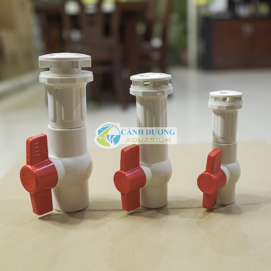 Co xả đáy hồ cá có van khóa, ống xả đáy hồ cá, van xả hồ