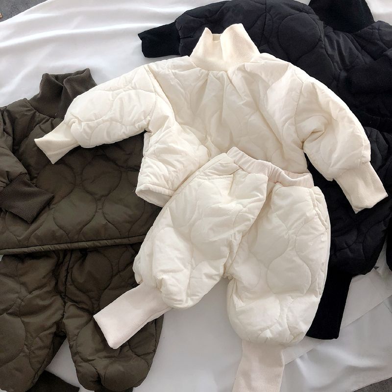 Bộ Đồ Hai Món Bằng Lông Cừu Chần Bông Phong Cách Dongdaemun Hàn Quốc Mùa Thu Đông Cho Bé Trai Và Bé Gái