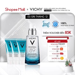Bộ dưỡng chất khoáng núi lửa cô đặc Vichy Mineral 89 giúp da sáng mịn và căng mượt