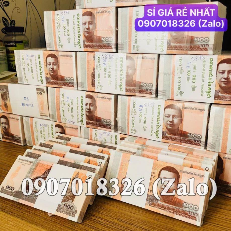 [HÓT] Combo 100 Tờ Tiền Phong Thủy Hình Phật CamPuChia 100 Riels Bình An May Mắn - Lì Xì Tết , Giá Sỉ