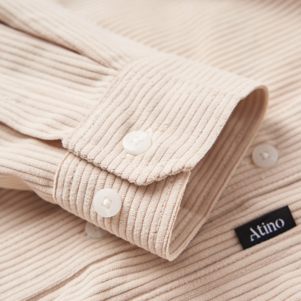 Áo Sơ Mi Nam ATINO Vải Nhung Tăm Cao Cấp Phong Cách Trẻ Trung Năng Động Form Regular AD3.4488