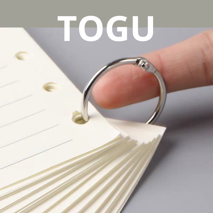 Khoen tròn inox Flashcard TOGU đóng gáy sách, album, nhật kí - Khoen móc vòng còng đóng sổ, sổ tay