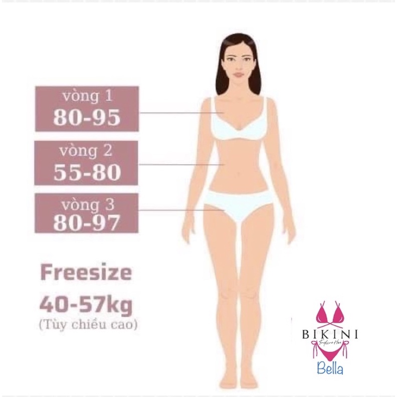Bikini, Đồ Bơi Đi Biển Hai Mảnh Set 3 Món Tam Giác Secxy BELLA BM-030