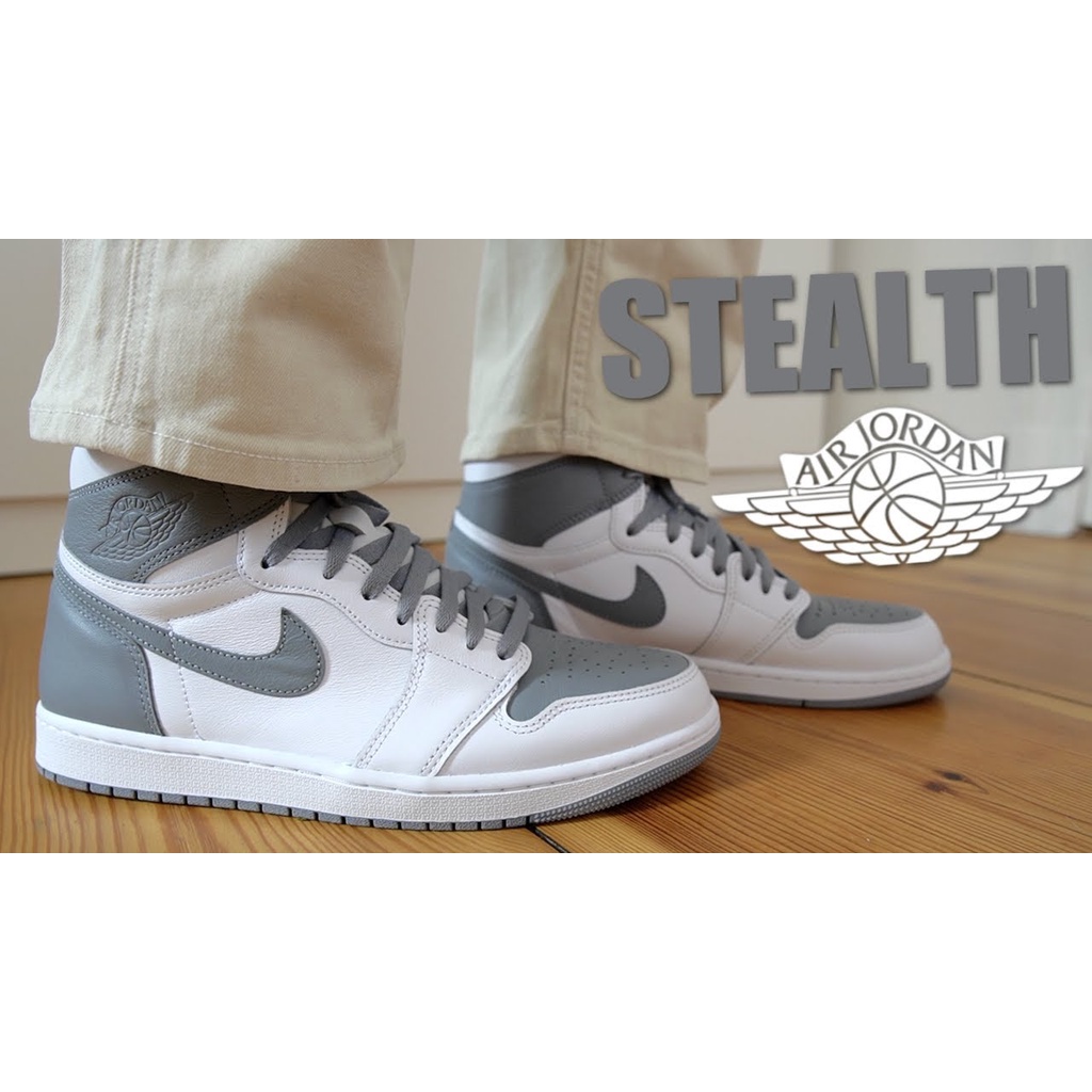 Jordan 1s xám trắng high stealth cổ cao