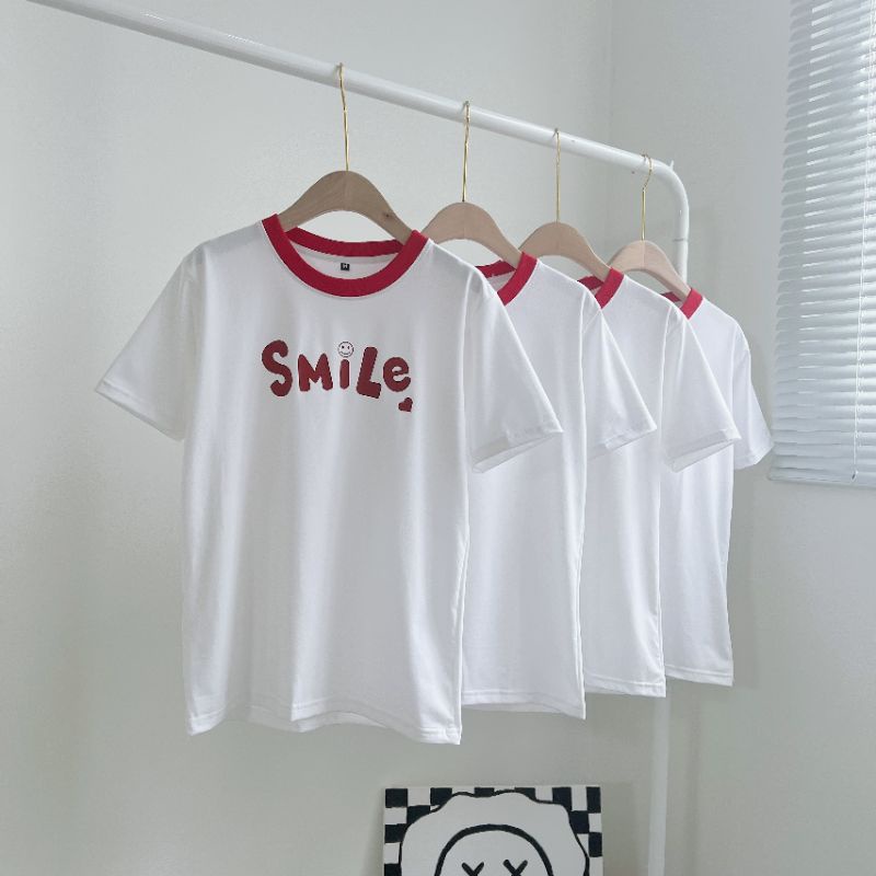 ✨️[FREESHIP] ✨️Áo thun trắng phối cổ màu đỏ Unisex cotton 4 chiều