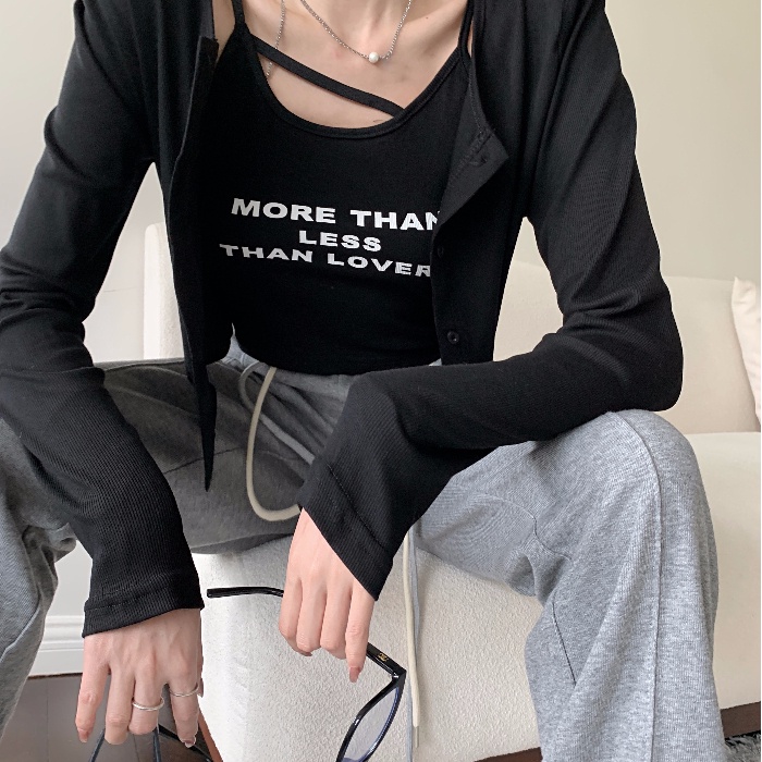 Set áo SUXI 2 món gồm áo thun không tay và áo khoác màu trơn dành cho nữ