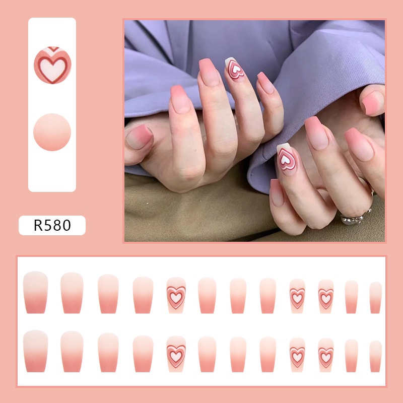 Bộ 24 móng tay giả /FREESHIP/ kèm keo làm nail xinh