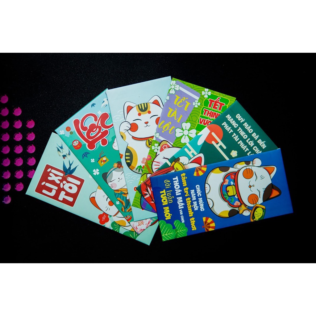 [LOẠI ĐẸP] Combo 40 Bao Lì Xì Mẫu Mèo - hình con mèo - Lì Xì Tết 2023 Quý Mão Dumi Shop