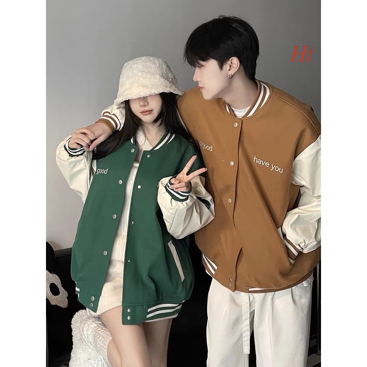 &quot;Áo Khoác Bomber nỉ phối Have you áo Khoác nam nữ đều ok Chất liệu: nỉ cotton Màu: nâu, rêu&quot;