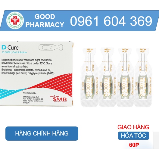 D-Cure chính hãng VTM D3,Vitamin D-cure hỗ trợ bổ sung Vitamin D thiếu hụt hộp 4 ống #dcure##d cure#