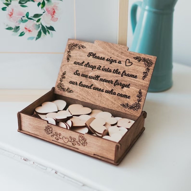 Hộp thả tim hình tròn Thegioipuzzle lưu chữ ký sang trọng